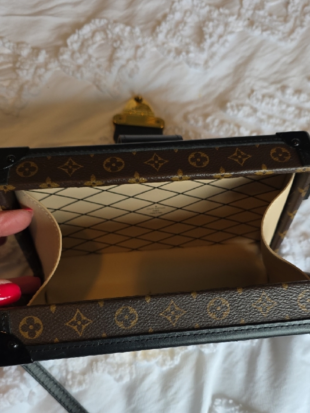 Louis Vuitton Monogram Petite Malle Crossbody - Brown/Gold - Picture 3 of 3